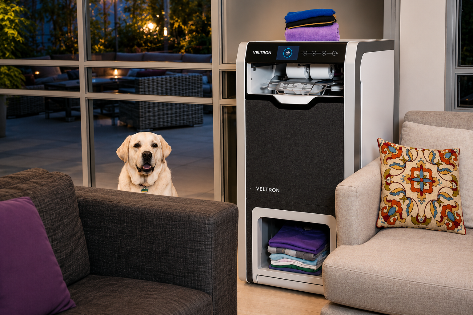 Veltron™: Die automatische Maschine zum Falten und Bügeln von Kleidung